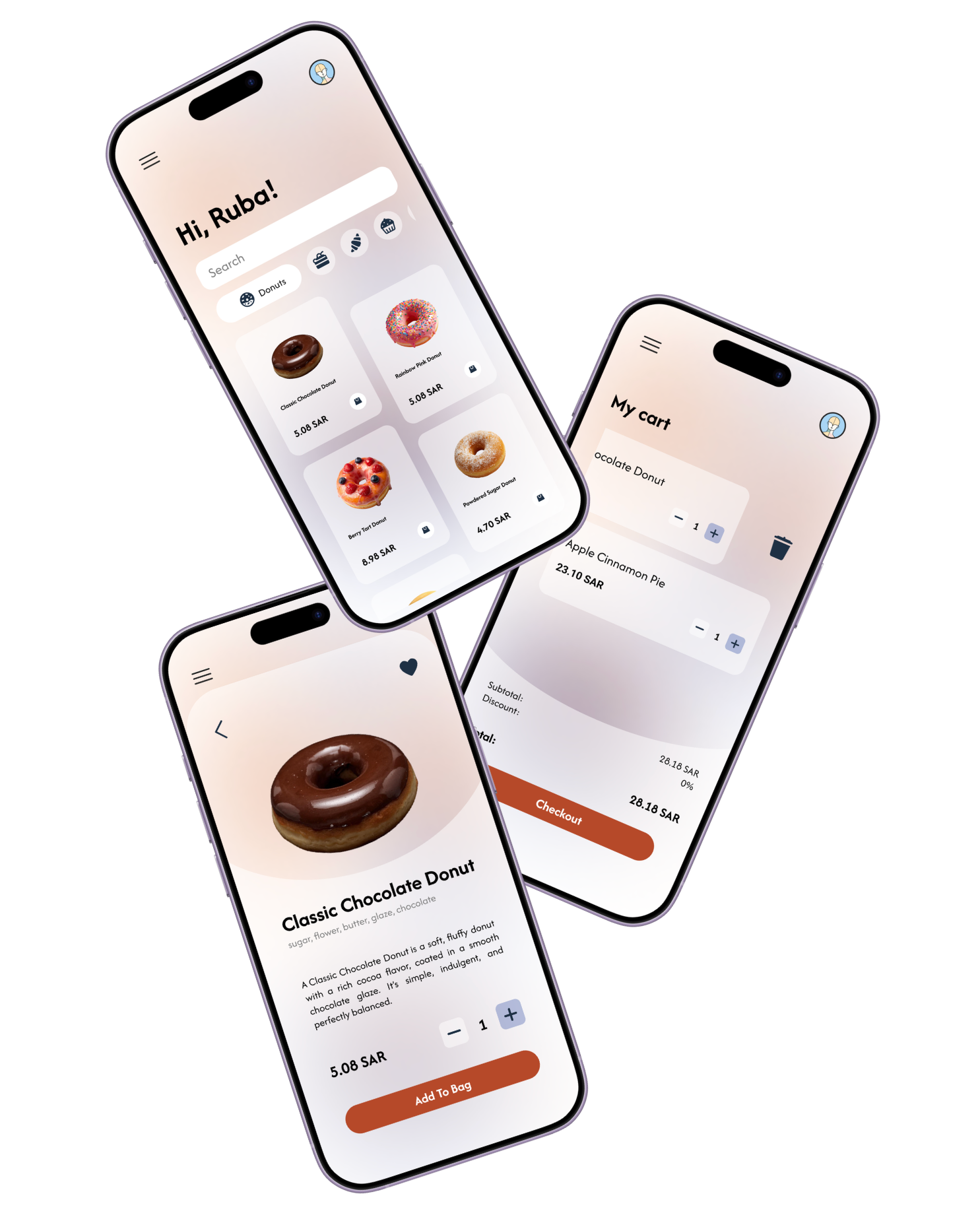 Bakery Shopping App UI preview
